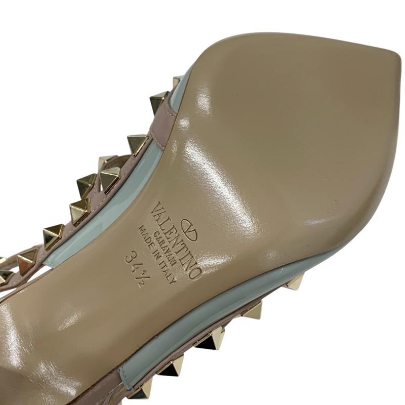 ヴァレンティノ VALENTINO パンプス 靴 シューズ パテント レザー ライトブルー ピンクベージュ ゴールド ロックスタッズ_7