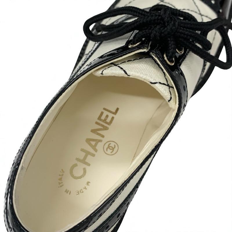 シャネル CHANEL ローファー 革靴 靴 シューズ パテント ファブリック