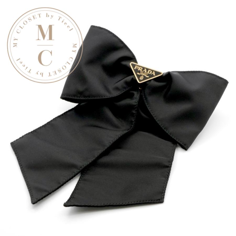 PRADA（プラダ） ヘアアクセサリー ブラック ゴールド トライアングル