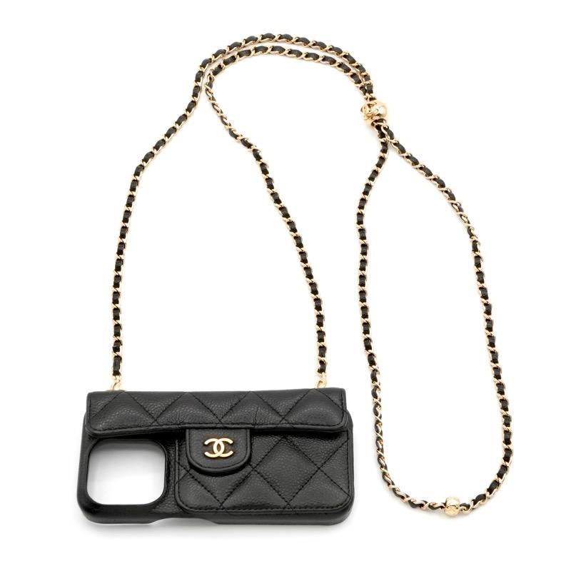 CHANEL シャネル 携帯・スマホアクセサリー ブラック ゴールド