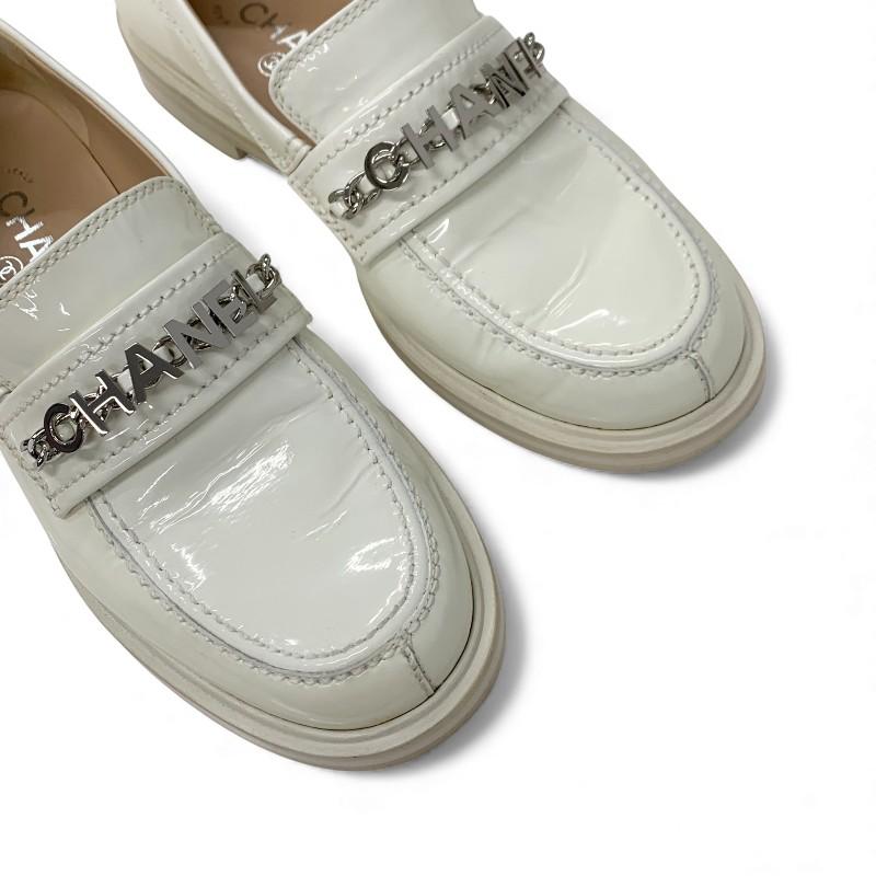 CHANEL（シャネル） ローファー 革靴 靴 シューズ パテント ホワイト