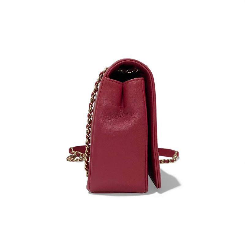 シャネル CHANEL バッグ ショルダーバッグ ピンク ゴールド Vステッチ ラムスキン ターンロック ココマーク ダブルチェーン_1