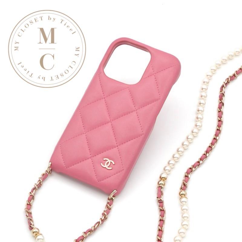 CHANEL iphone14pro ケース マトラッセ チェーン ココマーク CHANEL シャネル ココマーク金具付 iPhone14 Pro チェーンショルダー