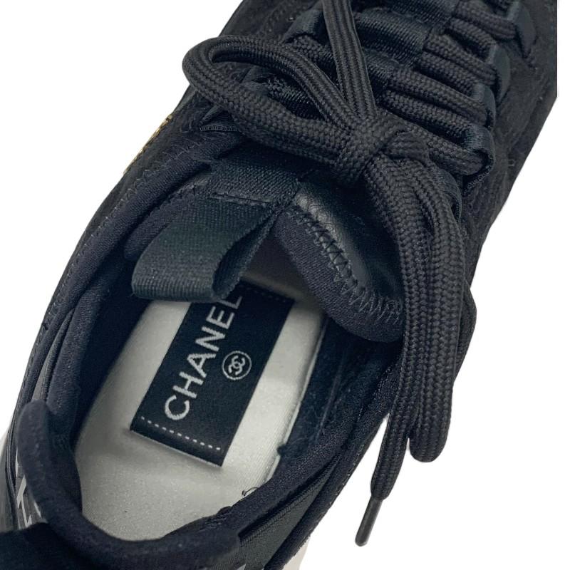 シャネル CHANEL スニーカー 靴 シューズ スエード レザー ブラック 黒 ロゴ ココマーク_6