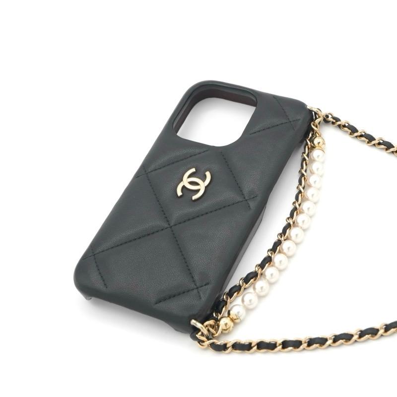 CHANEL（シャネル） 携帯・スマホアクセサリー ブラック ゴールド ココ