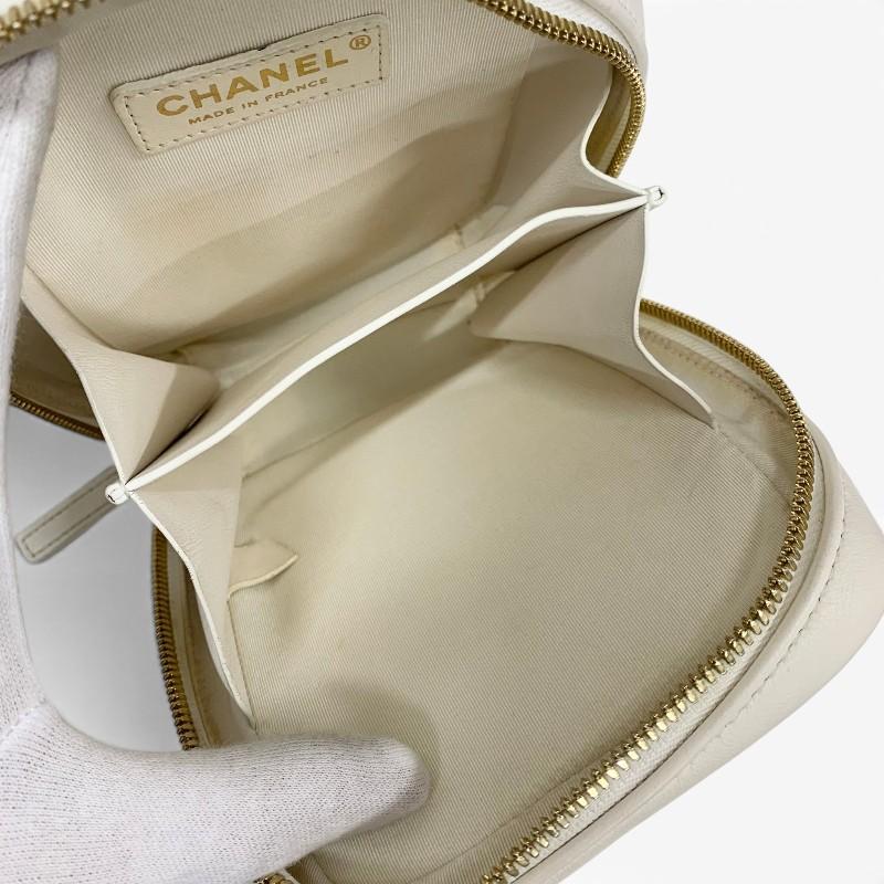 シャネル CHANEL バッグ ショルダーバッグ ラムスキン ホワイト 白 ゴールド ココマーク マトラッセ チェーン 2way ハンドバッグ_5