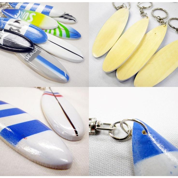 キーホルダー ☆9種類から選べる☆ 木製アートサーフボード : Mg