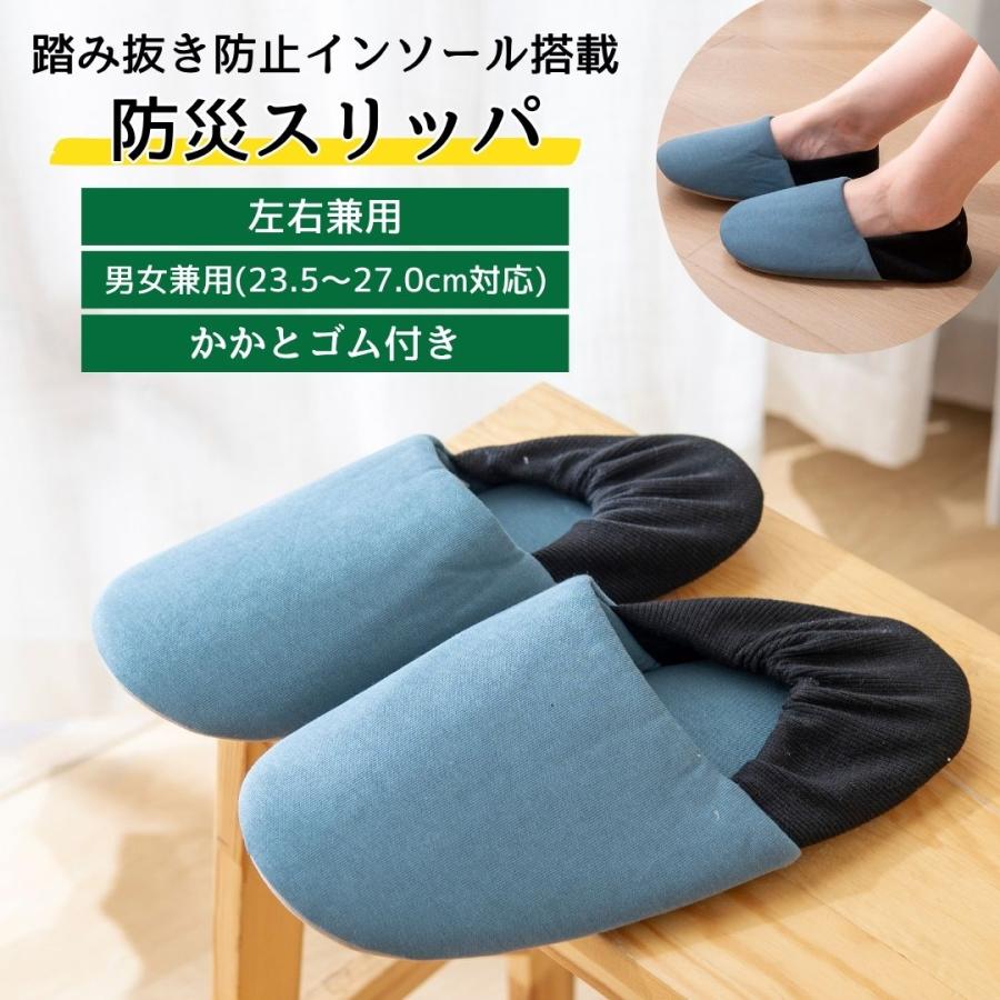 踏み抜き防止加工 防災スリッパ スリッパ 左右兼用 男女兼用 23.5cm 