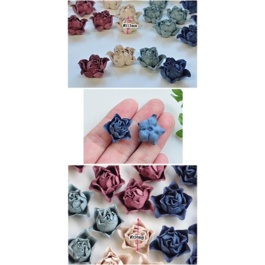 MY mama フラワーパーツ 6個セット 約20mm 全4色 □ ハンドメイド 手芸