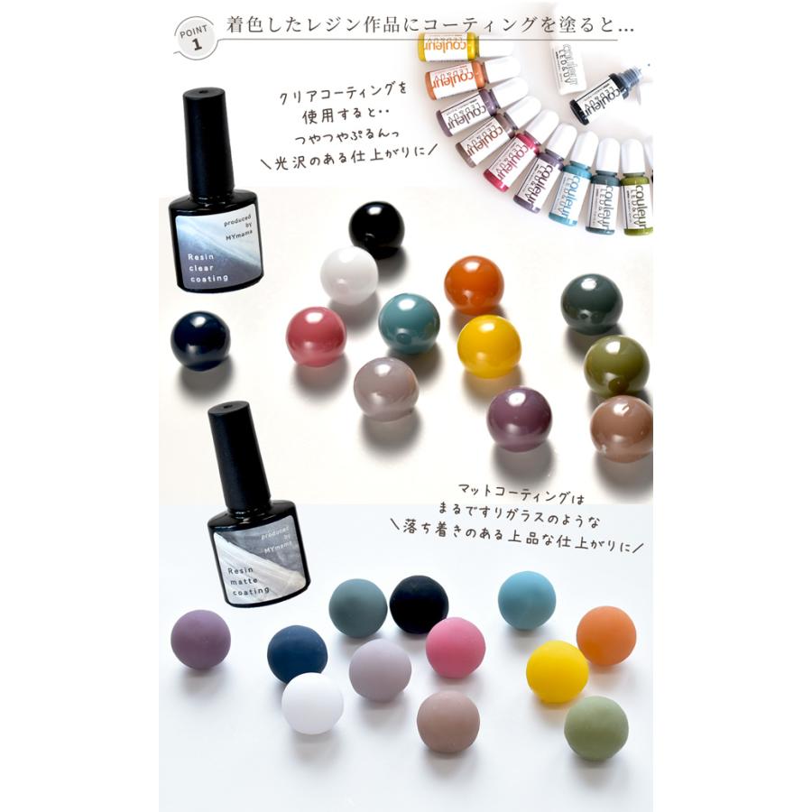 MY mama レジン液 コーティング LED UV 全2種 クリア マット 8g ブラシ
