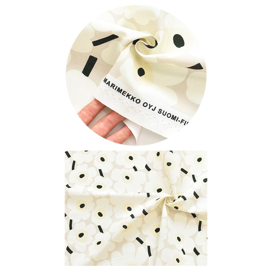 （完売しました）マリメッコ 生地 ミニウニッコ ベージュ × ナチュラルホワイト 《 marimekko ハーフカット 70×50 北欧 ファブリック 花柄 mini 》｜my-mama｜06