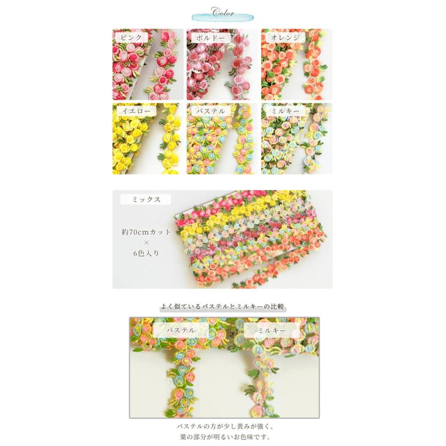 MY mama ケミカルレース 小さな お花 モチーフ リボン テープ おしゃれ