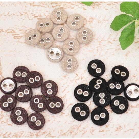 MY mama ボタン 小さな ハトメ くるみ ボタン 約10mm 10個 □ リネン