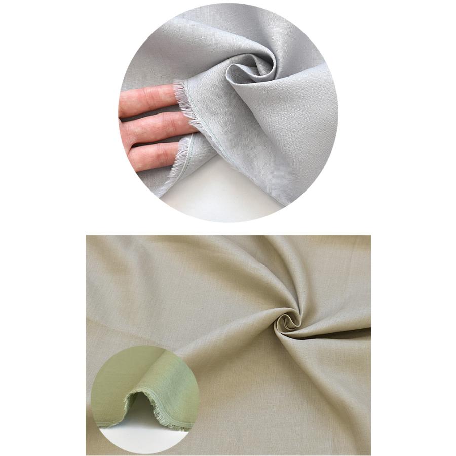 MY mama 生地 リネン 麻 100％ 無地 白 生成り おしゃれ 黒 薄手 布