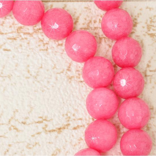 MY mama 8mm 96面カット ピンクストーン 40cm □ 人工石