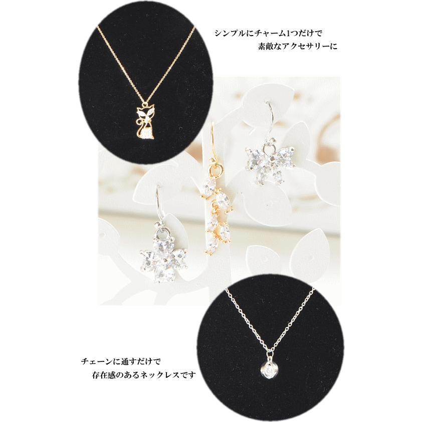 MY mama チャーム アクセサリー パーツ ピアス 猫 ネックレス カン付き