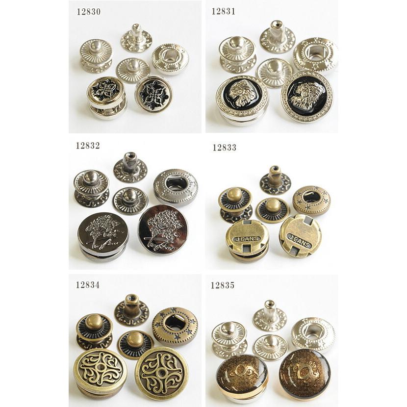 MY mama 飾り バネホック 3サイズ 10種 20組セット □ ハンドメイド