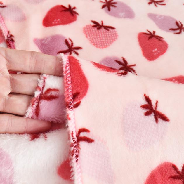 生地 布 布地 マイクロ フランネル ファー いちご 柄 □ おしゃれ 吸湿