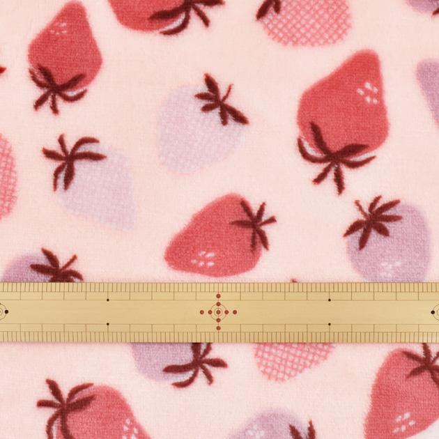 生地 布 布地 マイクロ フランネル ファー いちご 柄 □ おしゃれ 吸湿