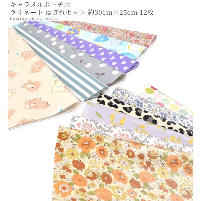 生地 はぎれ セット カットクロス キャラメル ポーチ 用 ラミネート 約