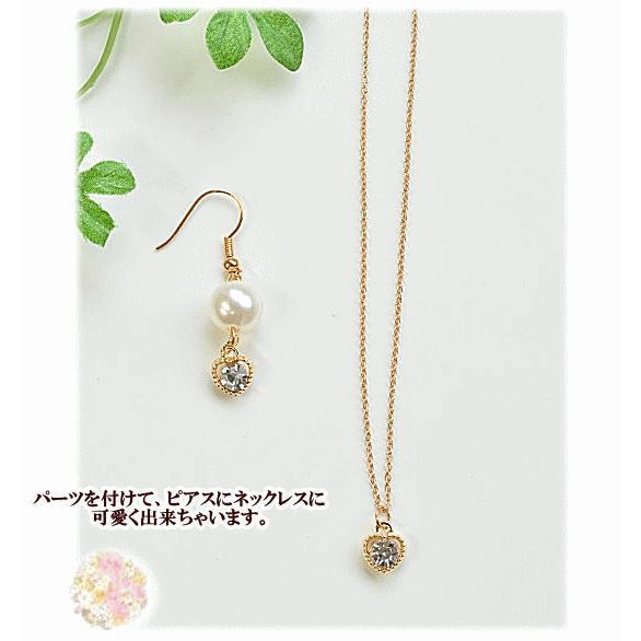 MY mama チャーム パーツ アクセサリー ピアス ゴールドハートのライン