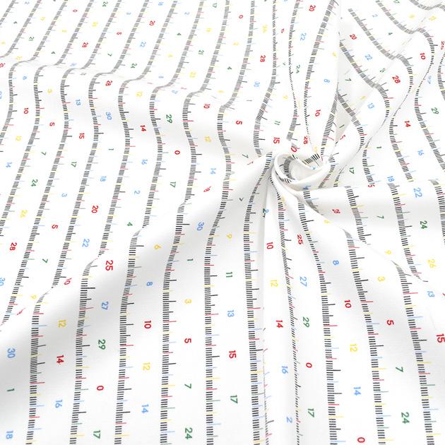 生地 布 布地 オックス メジャー柄 おしゃれ □ 数字 カラフル