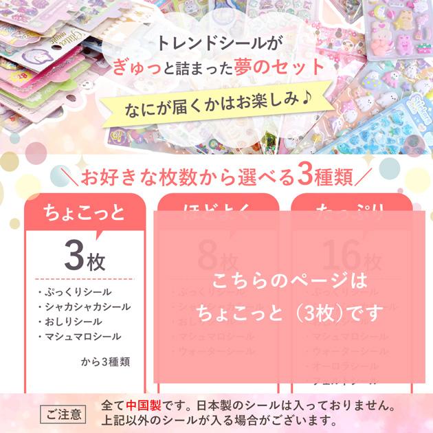 選べる シール セット ちょこっと3枚 しーるん+おまけ付き ゆう
