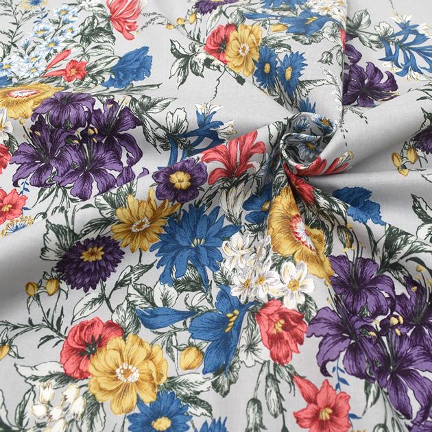 生地 布 布地 有輪 60ローン 花柄 リネット □ 大柄 フラワー 上品