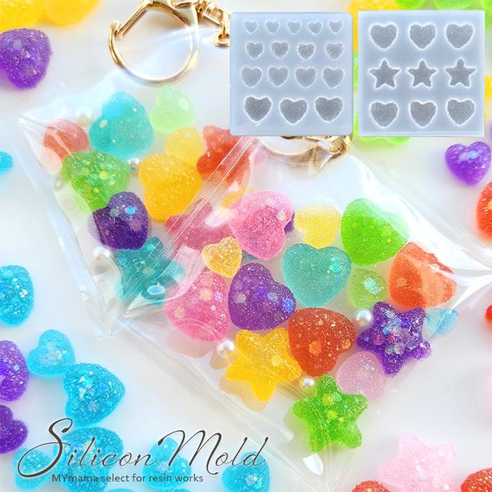 シリコン モールド グミ ハート スター 角型 □ お菓子 型 かわいい