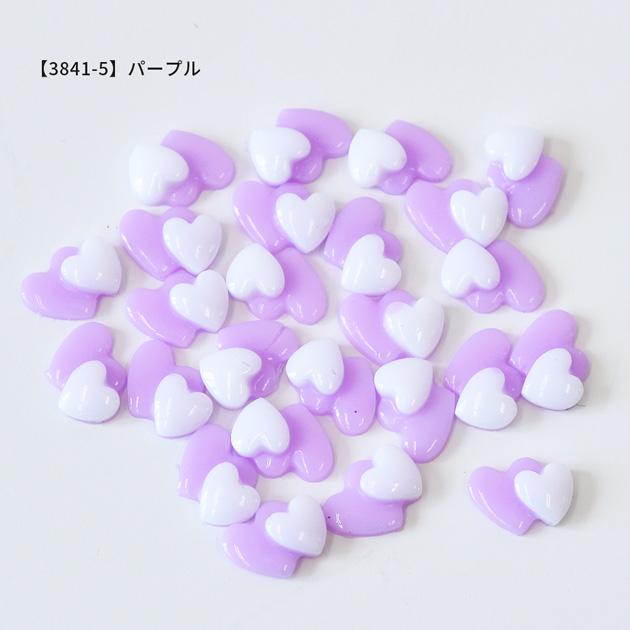 MY mama ミニ デコ パーツ かわいい ゆめかわ ダブル ハート 全6色 各