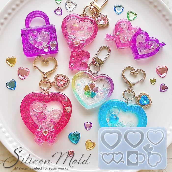シリコンモールド モールド シリコン型 シャカシャカ ハート ミックス