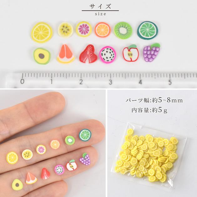 デコ パーツ ミニフルーツ スライス 約5g 全12種 □ フェイク フード