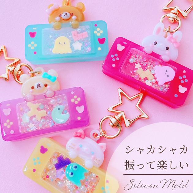 シリコン モールド シャカシャカ くま ボタン ゲーム □ シリコン