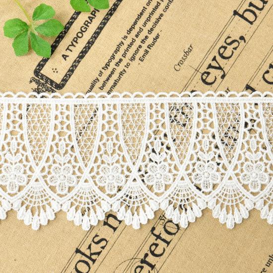 レース 幅広 ケミカル リボン テープ ブレード 花 おしゃれ 国産 78mm