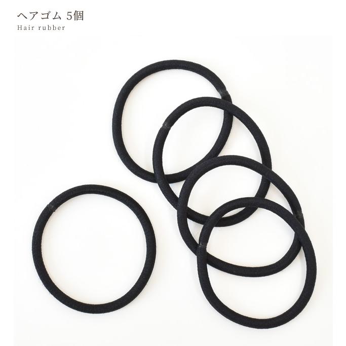 MY mama 【難あり】ヘアゴム 5個 ブラック 太さ 3.7mm □ 黒 パーツ