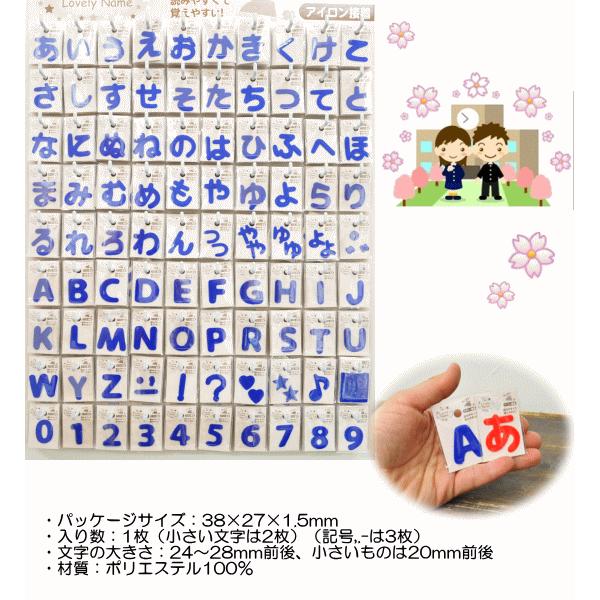ラブリーネーム 青 お名前ワッペンW〜Z □ なまえ ハンドメイド 手芸
