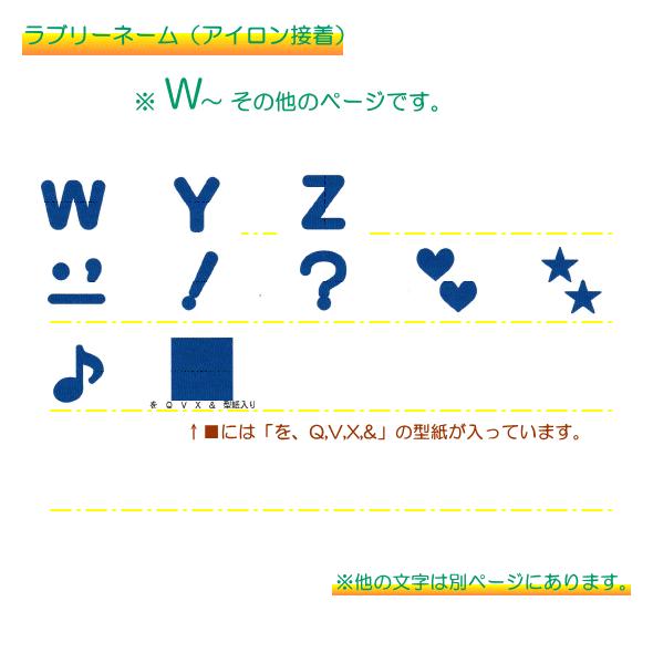 ラブリーネーム 青 お名前ワッペンW〜Z □ なまえ ハンドメイド 手芸