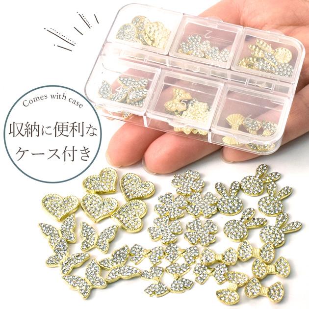 MY mama メタル ラインストーン デコ パーツ セット 全6種 各5個入