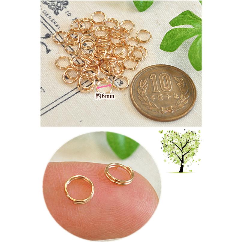 二重カン 6mm 50個セット ゴールド ハンドメイド 手芸 手作り ニコイル イヤリング ピアス ネックレス ブレスレット パーツ 金具 ビーズ、アクセサリー道具、材料 ステンレス製 二重カン 約6.5mm ゴールド 16個 シルバー 40個 全2色 ■ ハンドメイド 手芸 手作り 基礎 金具 ピアス ■
