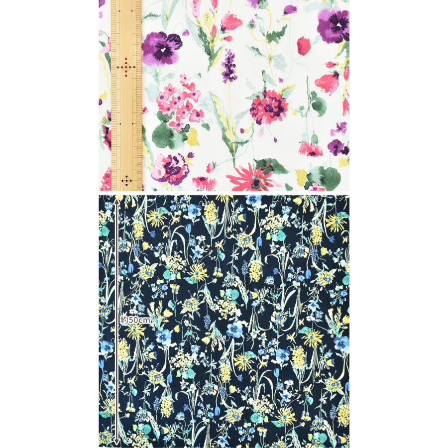 国産 80ローン 生地 ソフィー 綿 100 コットン 花柄 水彩 おしゃれ 手描き プリント 薄手 シャツ インテリア 布 日本製 ハンドメイド 手芸 手作り 商用可 手作り工房 Mymama Paypayモール店 通販 Paypayモール