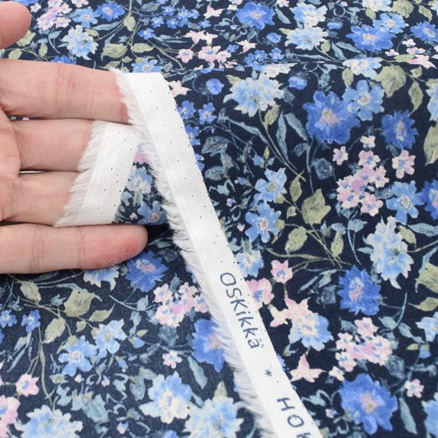 生地 布 布地 240本 高密度 80 ローン 花柄 サリス OSKikka □ 水彩風