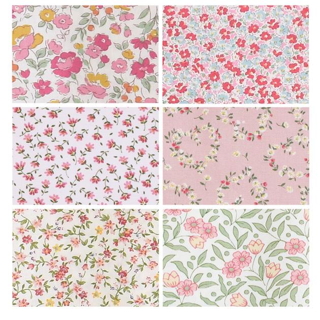 生地 フラワー カットクロス セット 約48×25cm 16枚 or 約48×50cm 8枚  