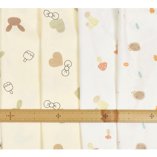 MY mama 生地 スムースニット 可愛い 動物 星 ハート リボン 綿100