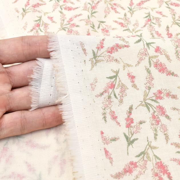 生地 布 布地 ダブルガーゼ 未晒コットン 花柄 ヴェロニカ