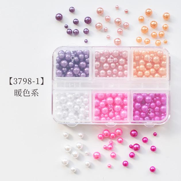 MY mama 穴なし ビーズ カラー パール 6色 セット レジン 封入 パーツ