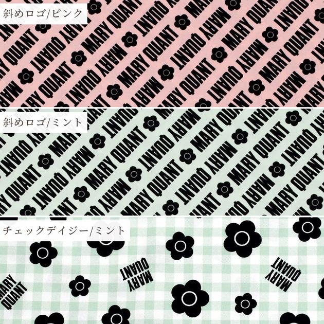生地 オックス マリークヮント 斜め ロゴ & チェック デイジー □ MARY