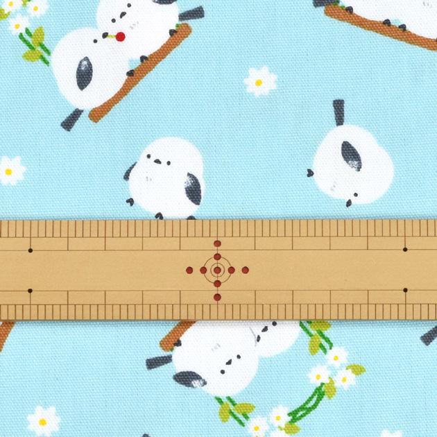 生地 オックス 可愛い シマエナガ ブランコ □ 国産 入園 入学