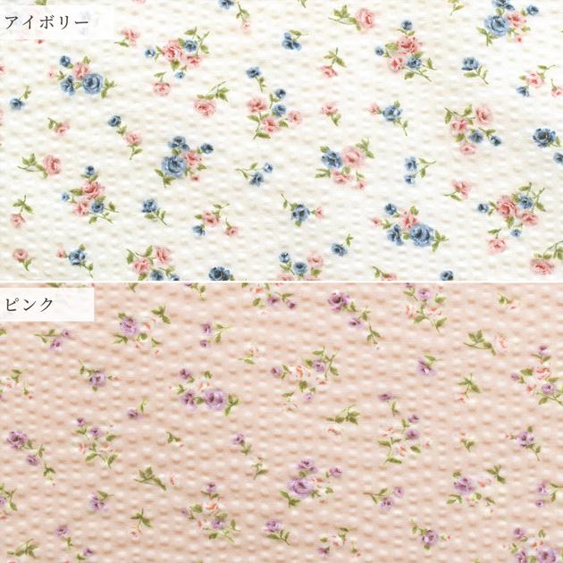 KIYOHARA 生地 布 布地 リップル生地 タイニー ローズ □ 花柄