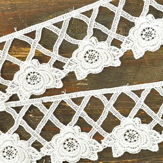 レース 幅広 ケミカル リボン ブレード 生地 布 テープ 手作り MYmama