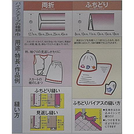 CAPTAIN 88 バイアステープ ふちどり 無地 広巾 11mm幅 2.75m巻き 全11